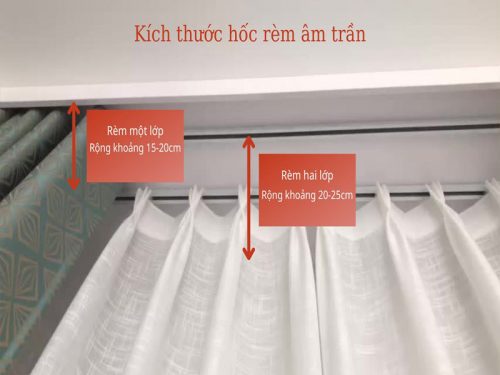 Rèm âm trần thạch cao và kích thước hộp rèm - Rèm cửa 3A Blinds
